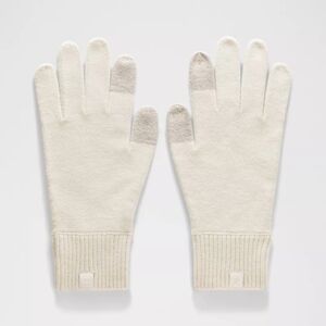 NWT Lululemon Warm Revelation Gloves Light Ivory Size L Wool Blend